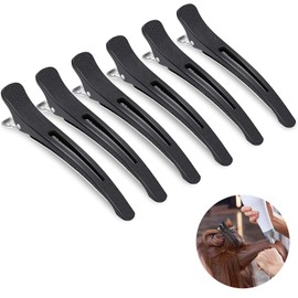 6 PCS Professional Hair Sectioning Clips, Salon Styling Sectioning Plastic Hairdresser Alligator Clips, Non Slip No-Trace Duck Billed hairdressing Cutting Hair Clamp for Women Hairdresser Men