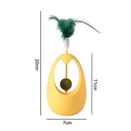 LUPATDY Katzen Spielzeug,Interaktives Katzenspielzeug - Katzenspielzeug Beißstange,360° Tumbler Interaktives Katzenspielzeug - 3 in 1 interaktives Spielzeug,Katzenstab für Katzen mit Katzenmi (Gelb)