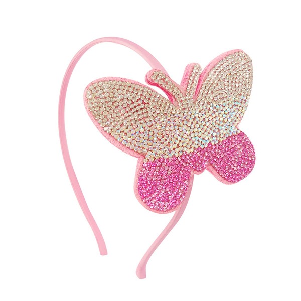 Wrapables® Crystal Studded Bling Headband, Tri-Colored Butterfly