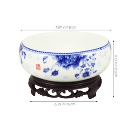 Happyyami Ceramic Hydroponic Flower Pot 7.08X6.29X4.13In Non-Hole Daffodil Planter Deep Water Storage Container for Indoor Bonsai Succulent Plants