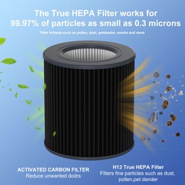 Ganteny Air Mini Replacement PECO-HEPA Filter Compatible with Molekule Tri-Power Air Mini & Air Mini + Air Cleaner Purifiers, 3 in 1 High-Efficiency Filtration System with Activated Carbon, 2 Pack