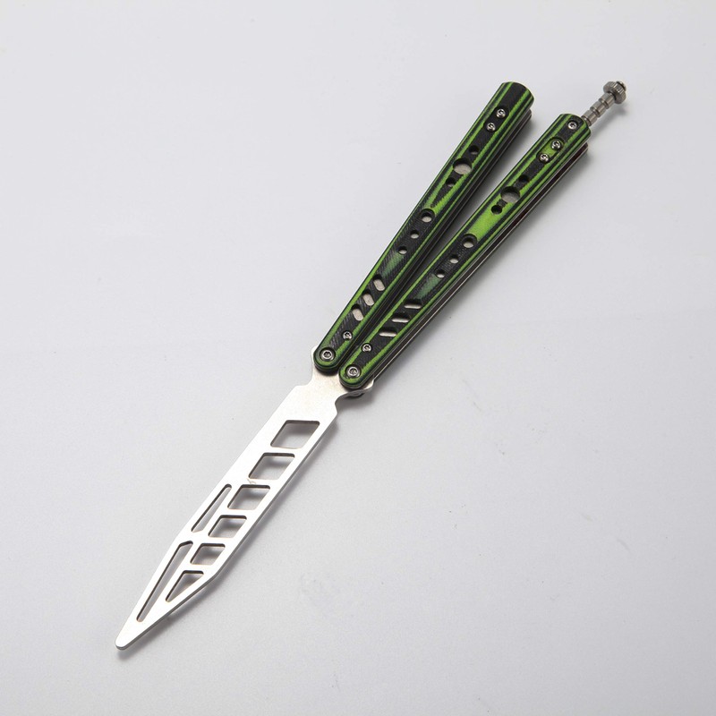 Folding Butterfly Training Tool Green G10 Handle