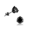 Black Studs Earrings Round Cubic Zirconia Sterling Silver Hypoallergenic Sensitive