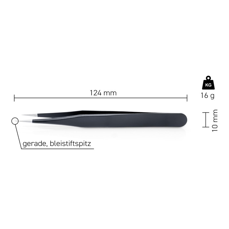 Scotle Tweezers ESD Anti-Static Coated 140 mm Long Straight Tip,