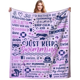 Magazasi Swimming Blanket Gifts for Girls Women Ultra Soft Cozy Flannel Swim Sport Throw Blankets Swimming Stuff Decor Merch Swimming Gifts for Girls Women Kids Adults 50"X40"INCH