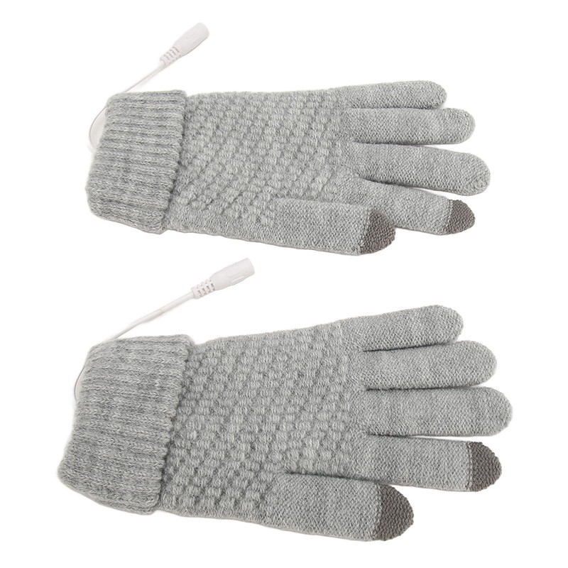 USB Heated Gloves Thicken Detachable Electronic Warming Knitted Gloves for