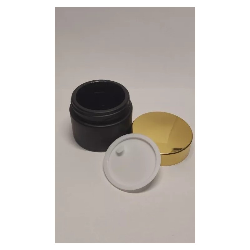 Meliars Envase Pomadera 50 Grs Negro Frost Tapa Dorada Y