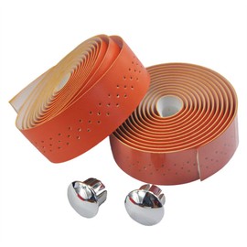 UPANBIKE Bicycle Handlebar Tape and Ventilation Porosity Premium Synthetic PU for Road Bike Fixed Bicycle (2pcs/set),Orange