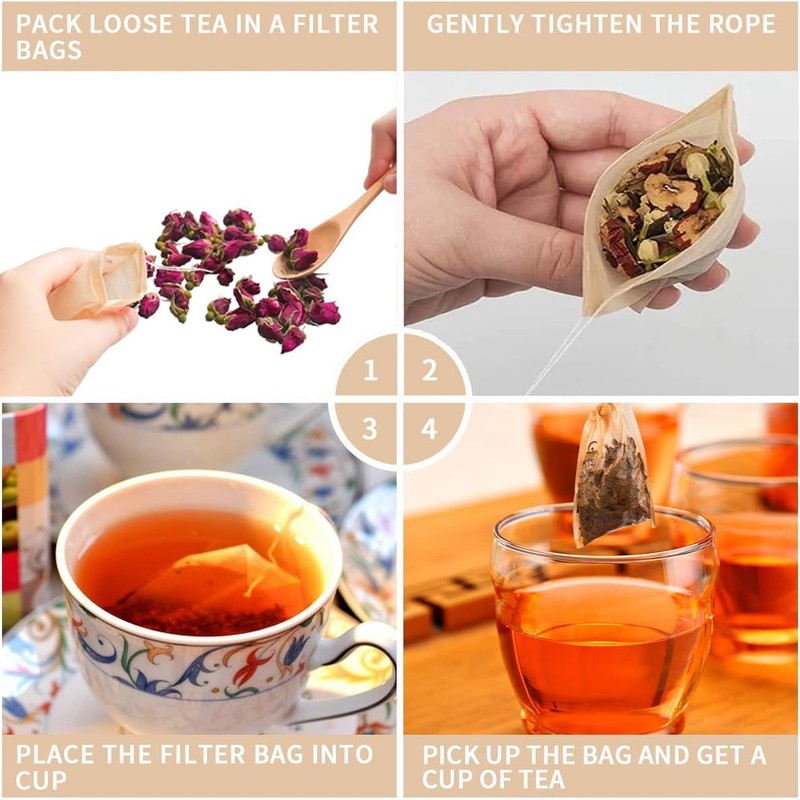 100 PcsTea Filter Bags, Tea Bags for Loose Leaf Tea