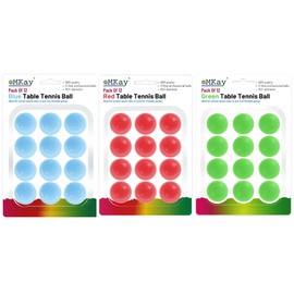 eMKay® Pack of 36 Ping Pong Table Tennis Balls (3-Star 40+ High-Performance ABS Material Training Balls) Ideal for Indoor and Outdoor Table Tennis - BLUE RED GREEN