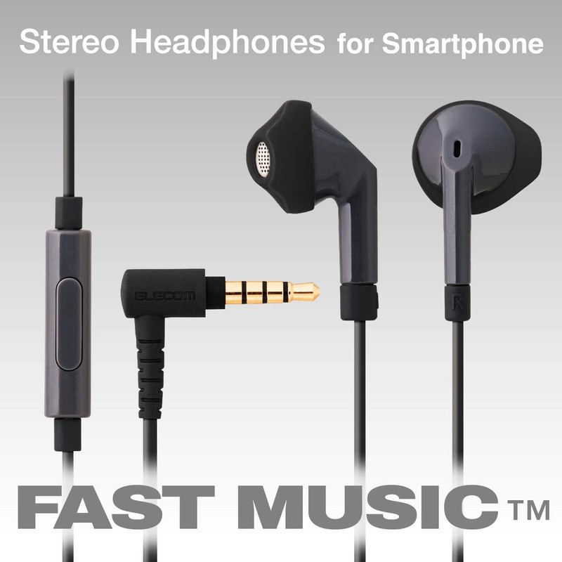 Elecom EHP-F10IMABK Semi-Open Earphones with Mic Stereo φ3.5 mm Driver