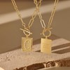 Tewiky Gold Initial Necklaces for Women Square Letter Pendant Necklace