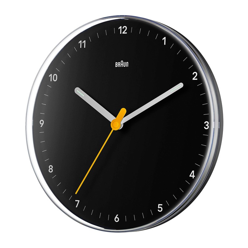 Braun Classic Analogue Wall Clock with Silent Sweeping Quartz Movement,