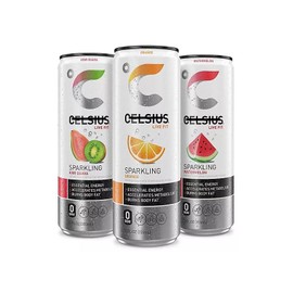 Sparkling Core Essential Energy Drink Variety Pack, 12 fl oz Cans, 6 Count – Orange, Kiwi Guava, Watermelon – 200mg Caffeine, Zero Sugar, Vegan, Non-GMO
