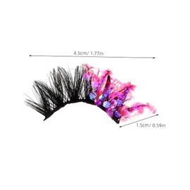 BIUDECO Natural Long False Lashes Glitter Fluorescent Sequin Eyelashes Extensions for Party Celebrations