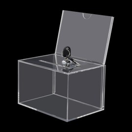 LYNICESHOP 12PCS Acrylic Suggestion Boxes, Clear Acrylic Donation Box Ballot Box with Lock