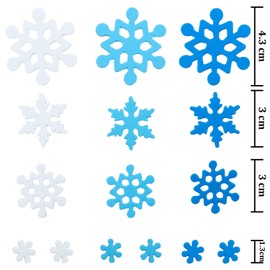 Aneco 600 Pieces Foam Snowflake Stickers Self-Adhesive Snowflake Shape Stickers for DIY Craft Projects, Assorted Color and Sizes