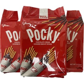 Pocky Sticks Japanese Snacks Variety Pack of 3.Asian Snacks Poky Sticks Strawberry, Chocolate, Cookies, and Cream (Chocolate)