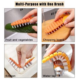 Vegetable Brush,Fruit and Vegetable Wash Brush Tool,Multiple Segments are Bendable Fruit Vegetable Cleaning Brush for All Kinds Fruits Vegetables Fruit and Vegetable Tools