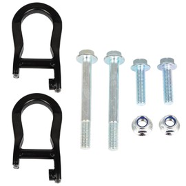 WHEELTECH Front Black Recovery Tow Hook Bumper Tow Hook Shackles fit for Chevy Silverado 1500 2019 2020 2021 2022-84195908 (2Pcs,Black)