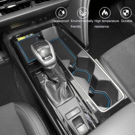 SENSHINE Cup Holder Insert for Toyota Camry Accessories 2025 Center Console Glove Box Liners Door Pocket Slot Mats for Camry 2025 SE LE XLE XSE Non-Slip Customized Interior Pad 18 PC Set (Blue Trim)
