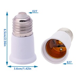 E26 Socket Extender - Standard Medium Base, 2.56 inch Extension Socket Adapter,Light Bulb Socket Extension, Lamp Holder Adapter (3 Pack)