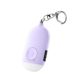 Personal Alarm with LED Light, Security Alarm, Loud 130 dB Waterproof, Security Buzzer, Elementary School, Girls, Boys, Women, Adults, Children (Purple)
