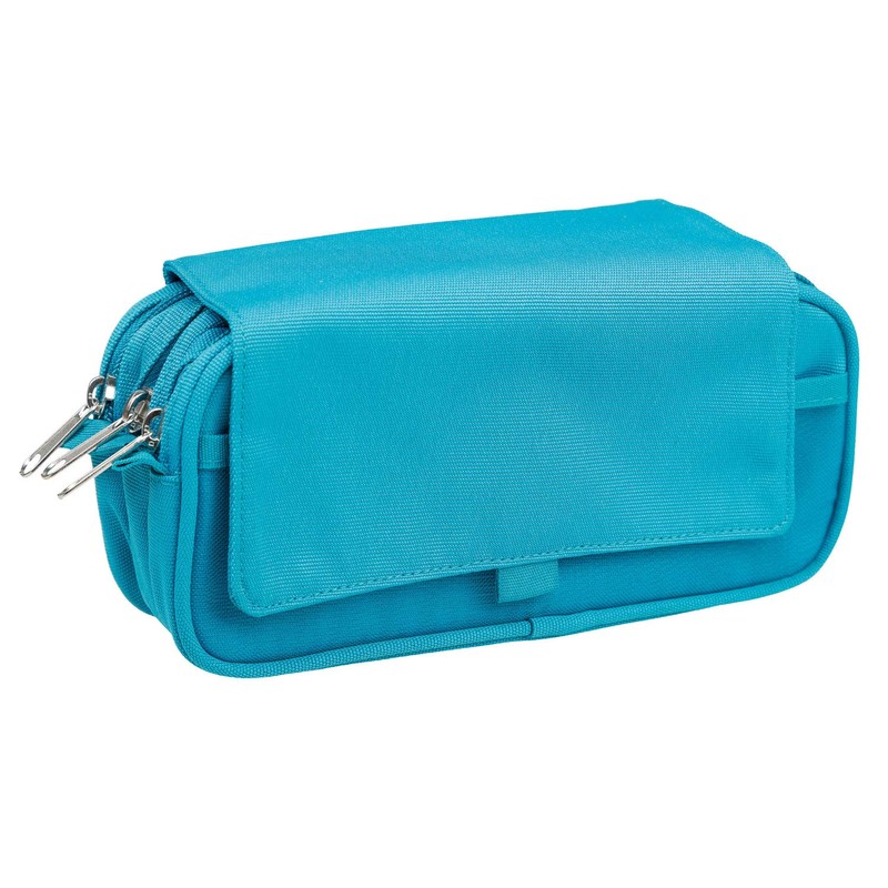 Idena 23911 Pen Case with 4 Compartments, Zip and Velcro