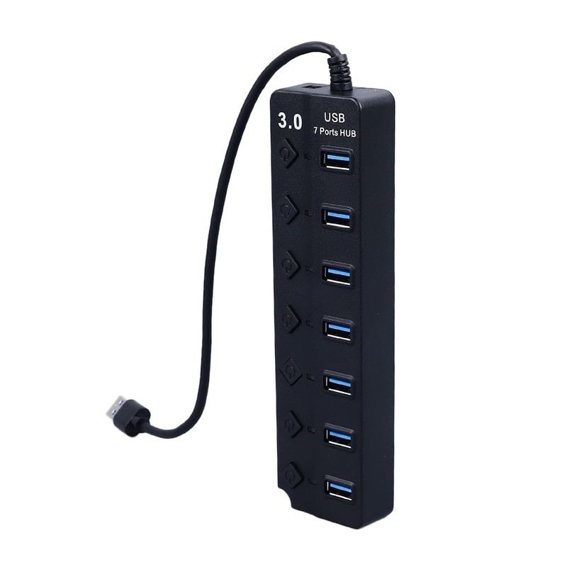 Vikye Hub, 7-Port USB Data Hub Splitter with Independent Switch,