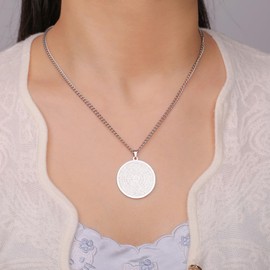 EUEAVAN 99 Names Of Allah Necklace Ayatul Kursi Necklace Asma - Ul - Husna Pendant Necklace for Women Islamic Muslim Jewelry Eid Ramadan Gifts