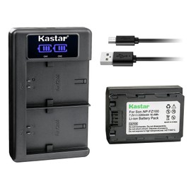 Kastar NP-FZ100 1-Pack Battery and LKD2 USB Charger Compatible with Sony NP-FZ100 FZ100 Battery, Sony BC-QZ1, NPA-MQZ1K Charger, Sony Camera Grip VG-C3EM