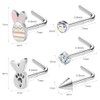AccGin Easter Nose Studs Nostril Rings, Rabbit Pattern Stainless Steel