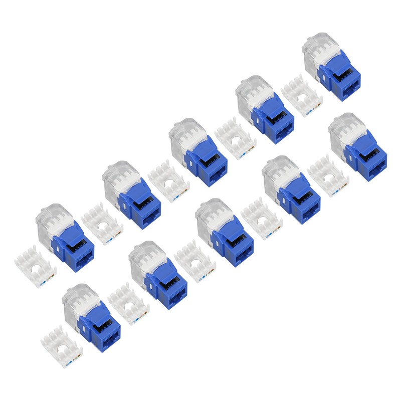 50PCS RJ45 Cat5e Unshielded Network Module 180 Degree Punch Free