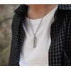 Rockyu Amulet Necklace, Men's, Long Necklace, Sutra Pendant, Openable Capsule,