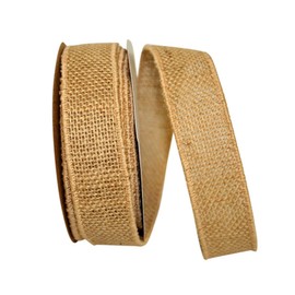 Reliant Ribbon 3221M-750-09F Burlap Colored Wired Edge Ribbon, 1-3/8 Inch X 10 Yards, Natural