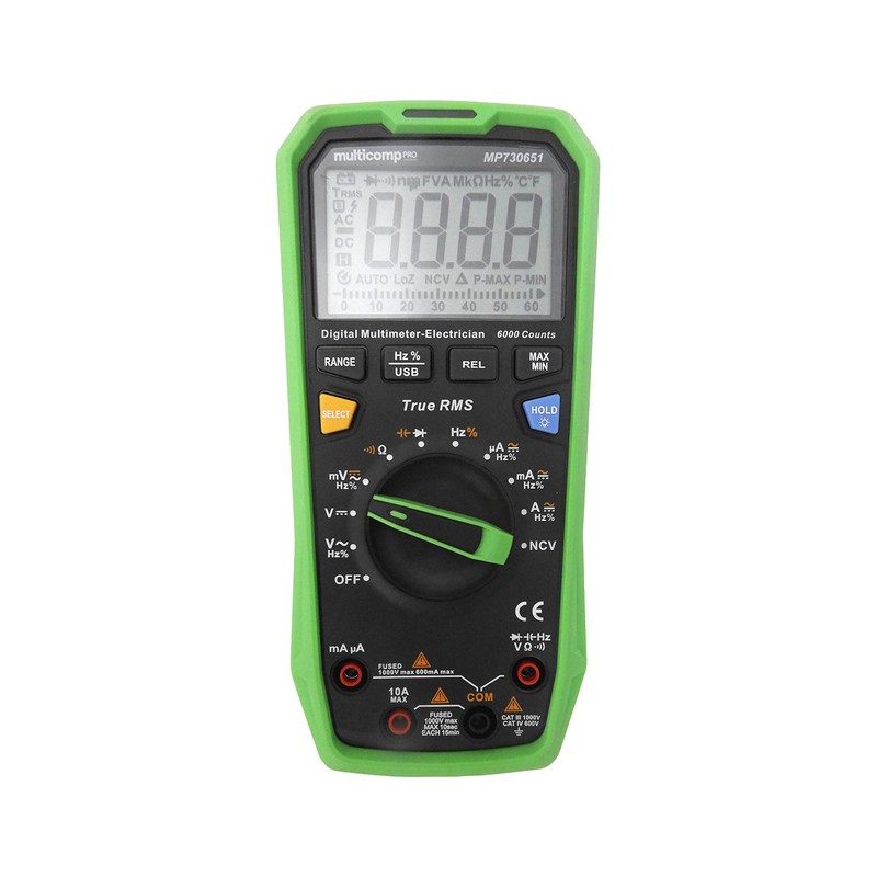 Digital Multimeter, Handheld, True RMS. 10A, 1kV