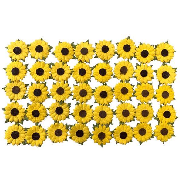 Sunflowers Mulberry Paper 1.25 x 1.25 inches Yellow Paper Flowers