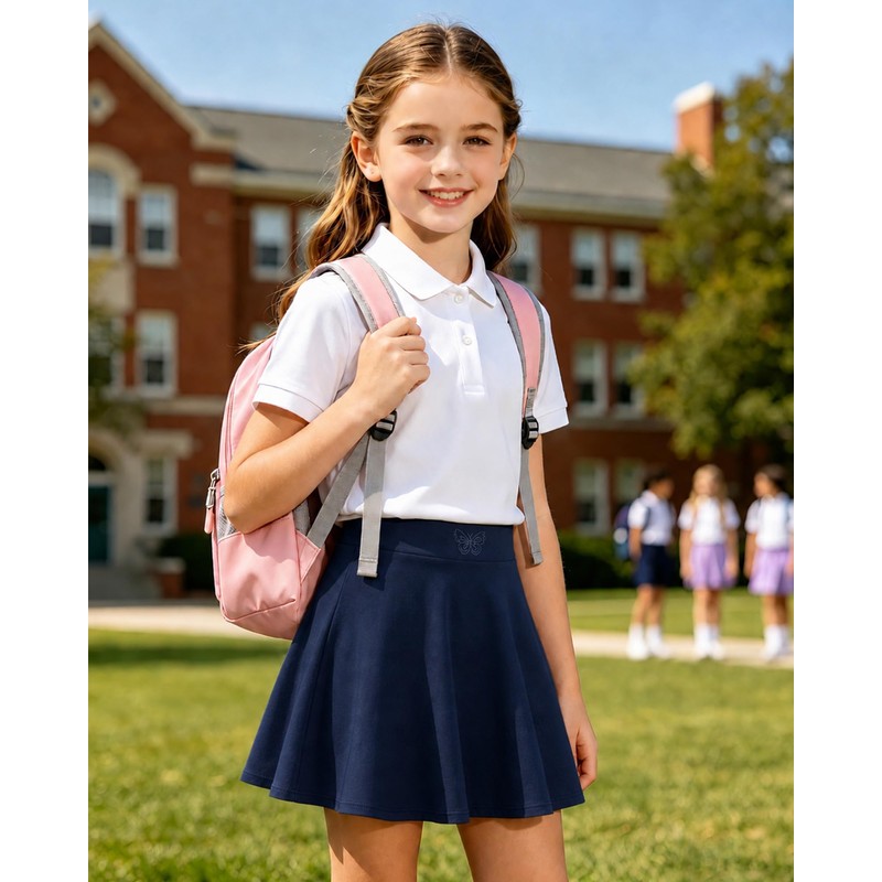 Ekfewou - Faldas deportivas para niñas pequeñas, con bolsillos, Azul