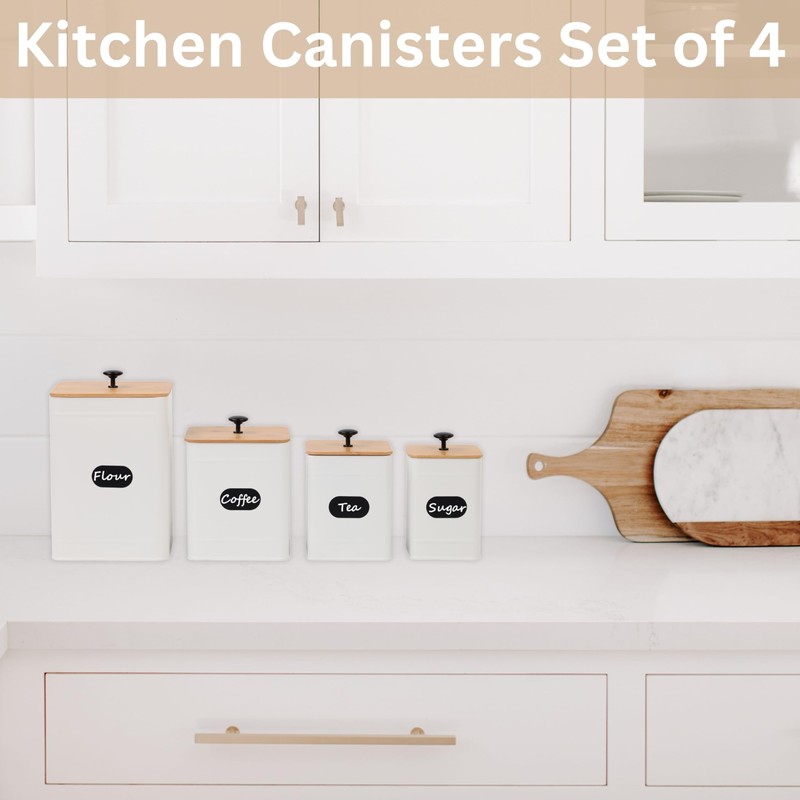 PERFNIQUE Kitchen Canisters, Airtight Canister Sets for Kitchen Counter, Kitchen