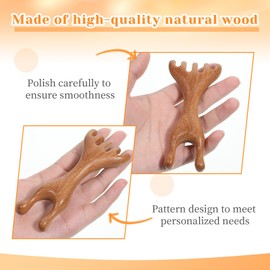 LIQWEI 1 Pc Double-Ended Wood Scalp Massager, Meridian Massage Combs Head Massage Tool, Wooden Back Scratcher Gua Sha Facial Tools for Deep Relaxation & Stress Reduction