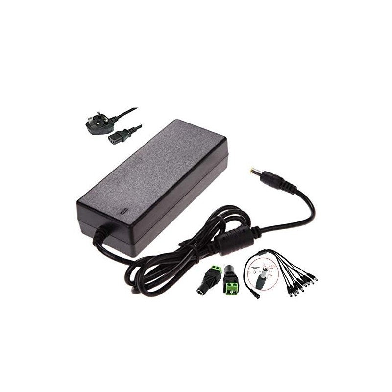 BW 12V 5A 60W DC Power Supply With 8 Way