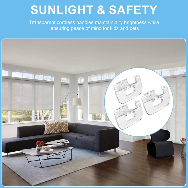 3 Pack Cordless Honeycomb Shade Lift Handles for Graber and