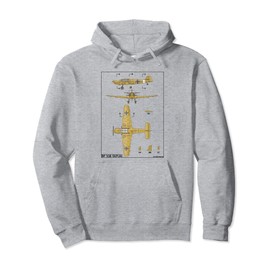 Messerschmitt Bf 108 Taifun WW2 German Plane Diagram Pullover Hoodie