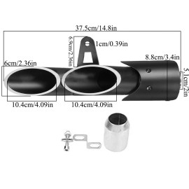 Unbranded Fits Yamaha YZF-R6 Motorcycle Dual-outlet Exhaust Tail Pipe Muffler Tailpipe Tip
