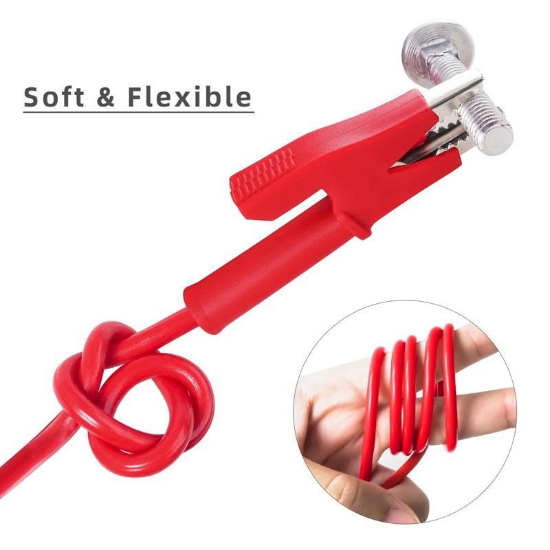 Cleqee 2PCS Alligator Clips Test leads Double Ended Crocodile Clip