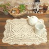 Friends Hill WS-100-01 Lunch Mat, Crochet Tile, Natural