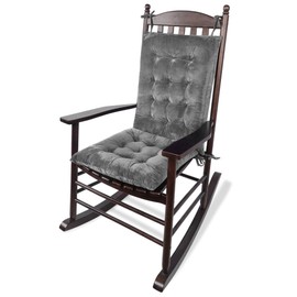 ELFJOY Rocking Chair Cushions Rocking Chair Pads for Wooden Rocking Chair Cushion for Rocking Chair Premium Tufted Back and Seat Cushion 2 Piece Set (Grey)