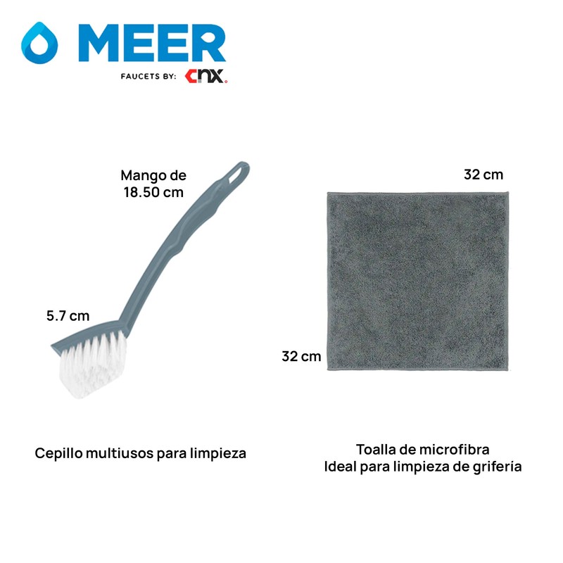 MEER FAUCETS BY CNX Mezcladora Monomando para Regadera de Ducha,