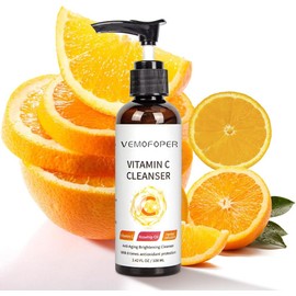 Limpiador facial con vitamina C de 100 ml, limpiadores faciales naturales con vitamina C, limpiador facial suave