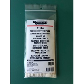 MG Chemicals 8112A Single Headed Tapered Cotton Swab Bonded on a 6" Birch Shaft, Bag of 100 Swab(Pack of 25, 2500 Count Total)